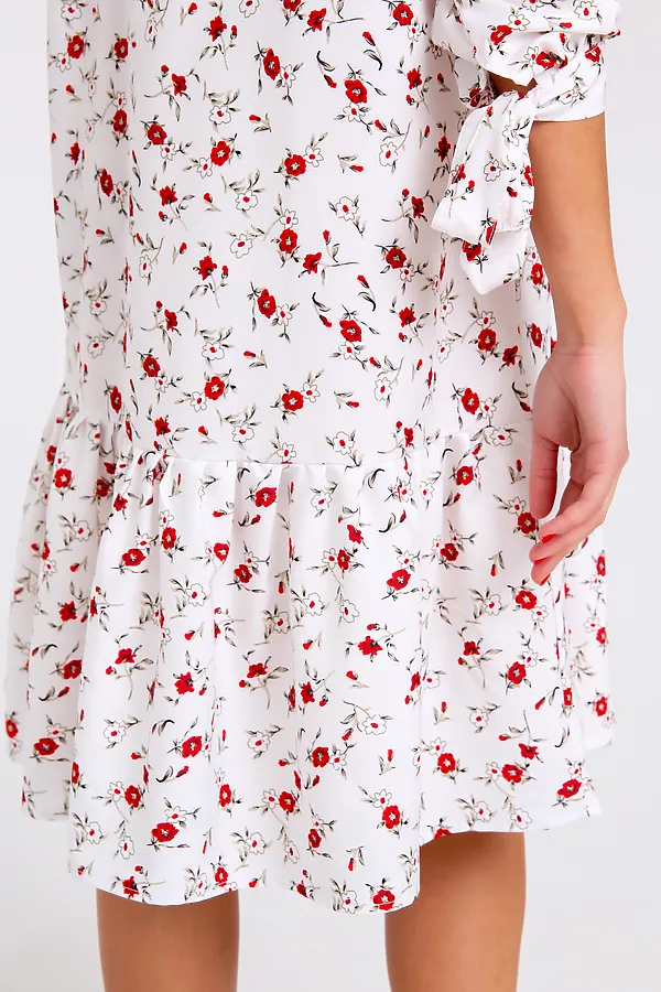 Платье 305WHT НАТАЛИ, белый/цветы - фото 2