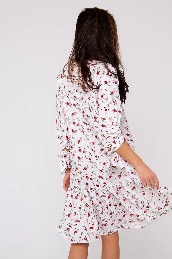 Платье 305WHT НАТАЛИ, белый/цветы - фото 2
