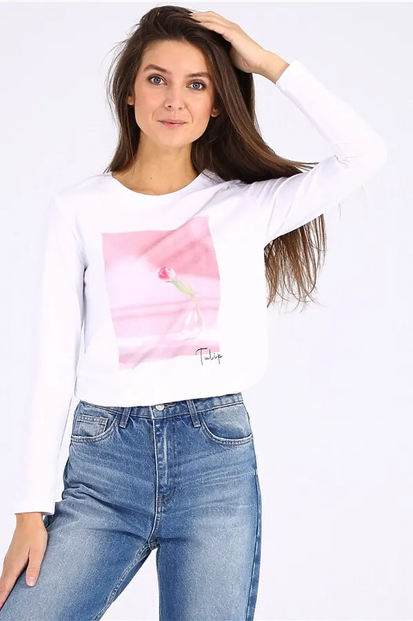 Лонгслив  АПРЕЛЬ, белый - фото 2