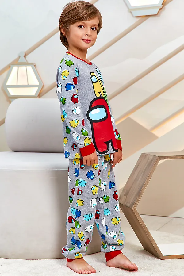 Пижама с брюками Juno AW21BJ631 Sleepwear Boys серый меланж амонг НАТАЛИ, серый меланж амонг - фото 2