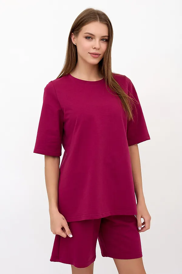 Костюм (Футболка+Шорты) LIKA DRESS, бордовый - фото 2