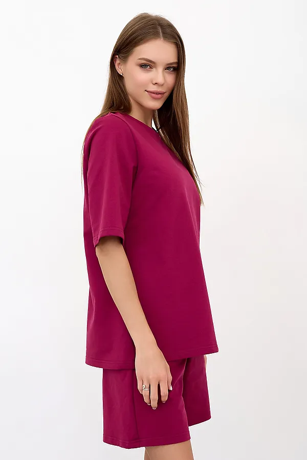 Костюм (Футболка+Шорты) LIKA DRESS, бордовый - фото 2