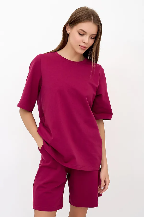 Костюм (Футболка+Шорты) LIKA DRESS, бордовый - фото 2