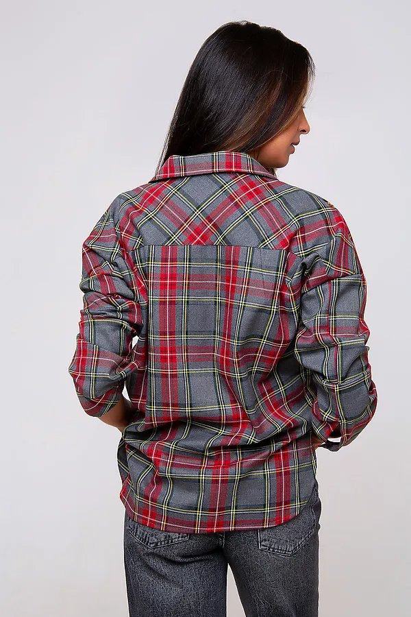Рубашка 274GRY НАТАЛИ, серый/клетка - фото 2