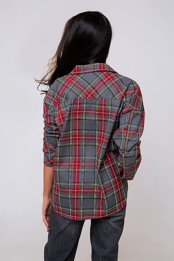 Рубашка 274GRY НАТАЛИ, серый/клетка - фото 2