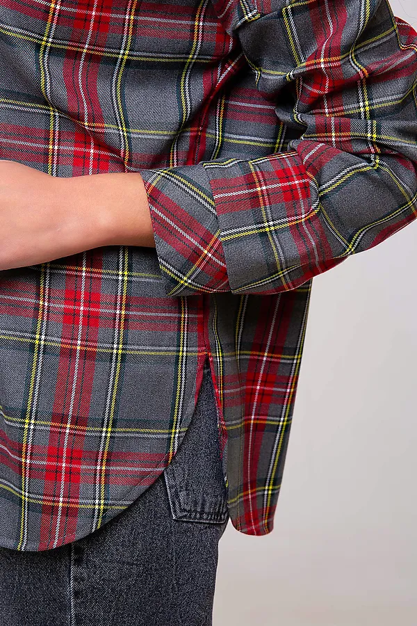Рубашка 274GRY НАТАЛИ, серый/клетка - фото 2