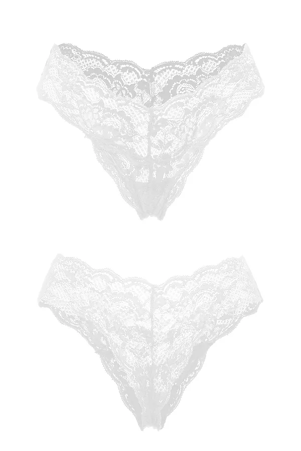 Трусики "Последнее соблазнение" LE CABARET, белый - фото 2