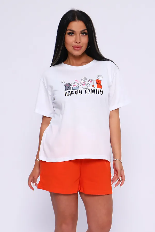 Костюм с шортами 15495 НАТАЛИ, оранжевый - фото 2