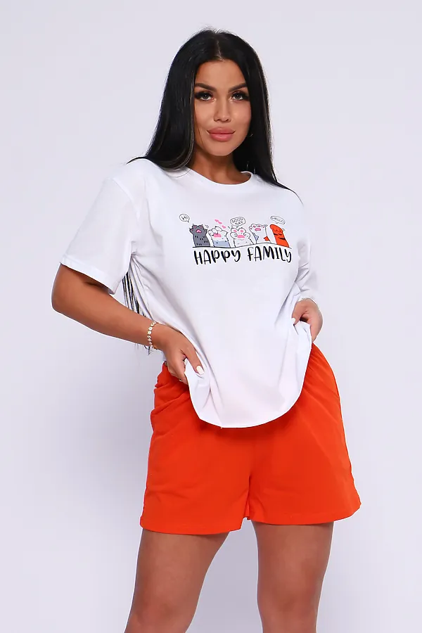 Костюм с шортами 15495 НАТАЛИ, оранжевый - фото 2