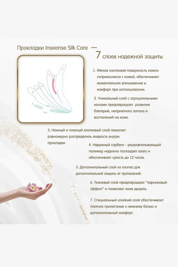 Прокладки гигиенические ежедневные с крылышками Inseense Silk Care 180 мм (10 шт) НАТАЛИ, в ассортименте - фото 2