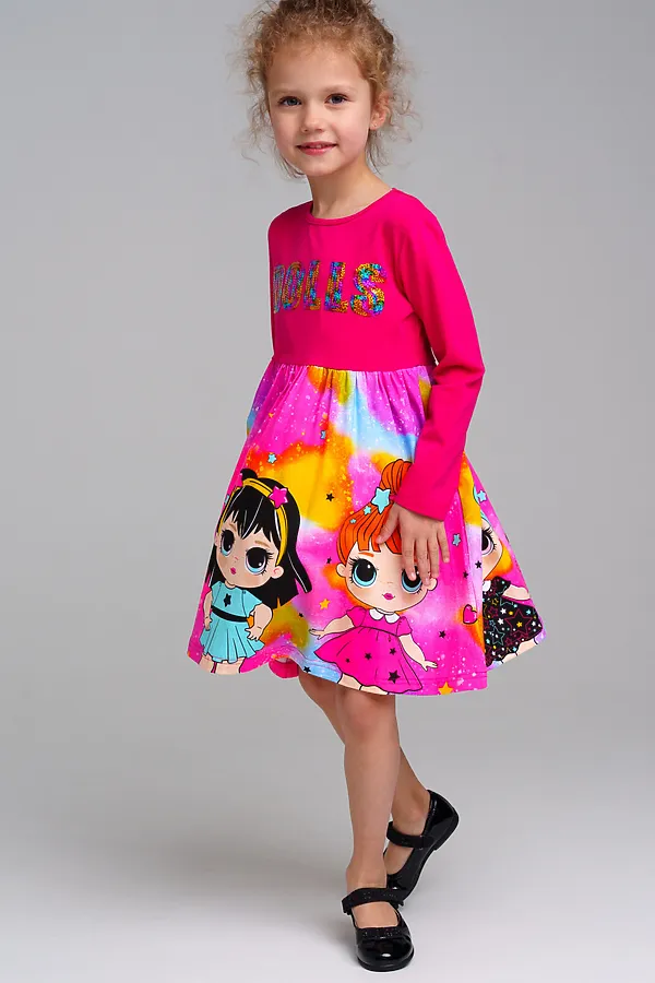 Платье PLAYTODAY, фуксия,цветной - фото 2