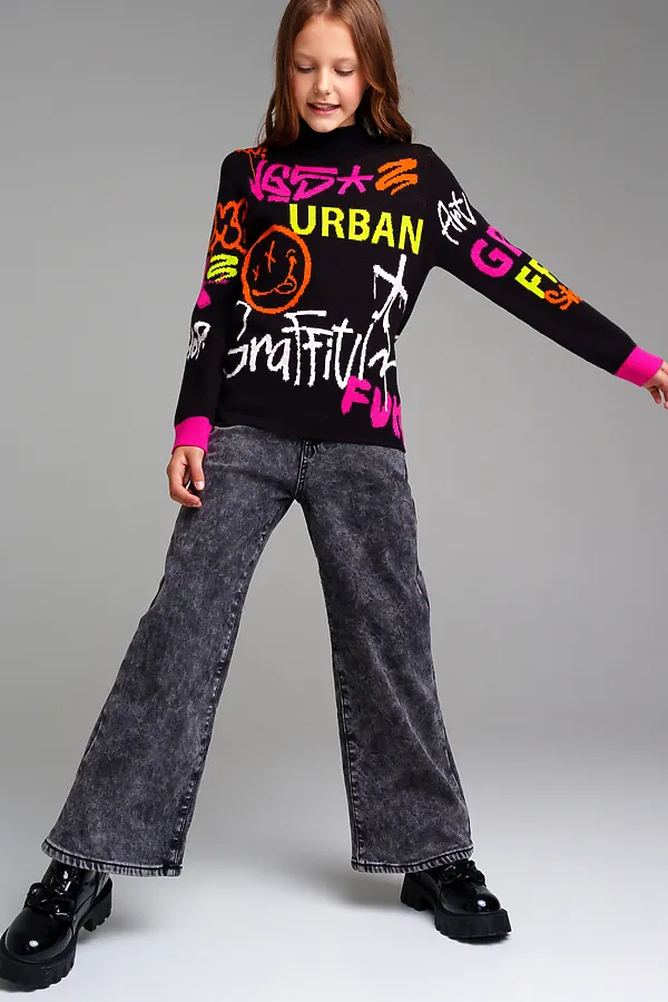 Свитер PLAYTODAY, черный,цветной - фото 2