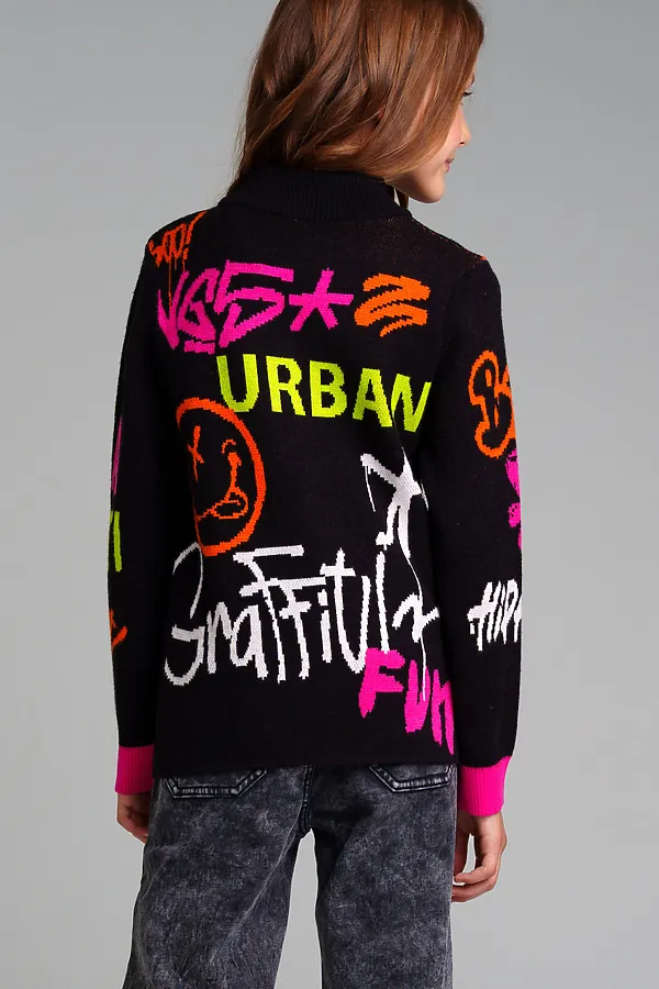 Свитер PLAYTODAY, черный,цветной - фото 2