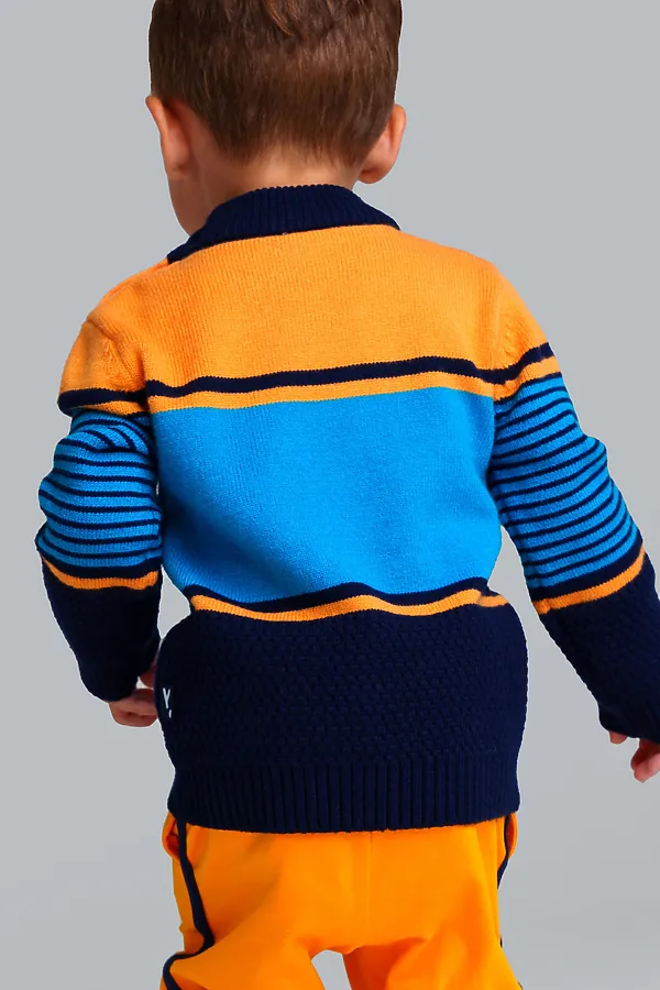 Свитер PLAYTODAY, оранжевый,черный,синий - фото 2