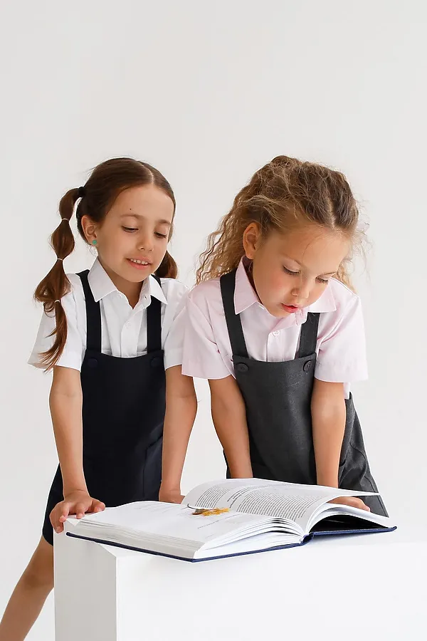 Сарафан Школа антрацит меланж MINIDINO, антрацит меланж - фото 2