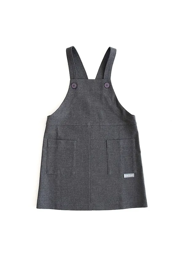 Сарафан Школа антрацит меланж MINIDINO, антрацит меланж - фото 2