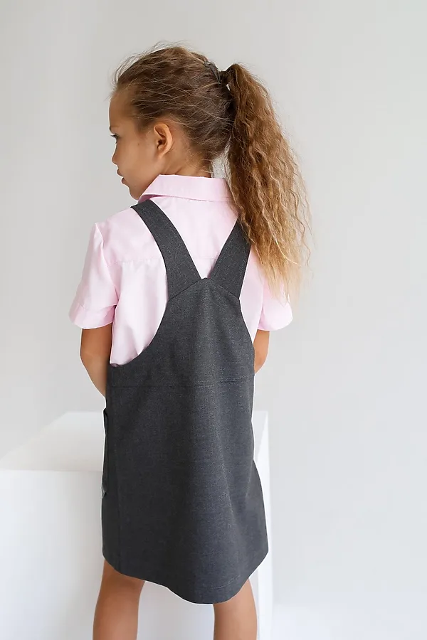 Сарафан Школа антрацит меланж MINIDINO, антрацит меланж - фото 2