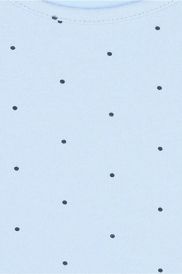 Лонгслив  АПРЕЛЬ, темно-синий горох 2 на светло-голубом - фото 2