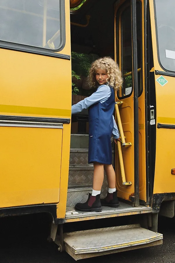 Сарафан Школа синий MINIDINO, синий - фото 2