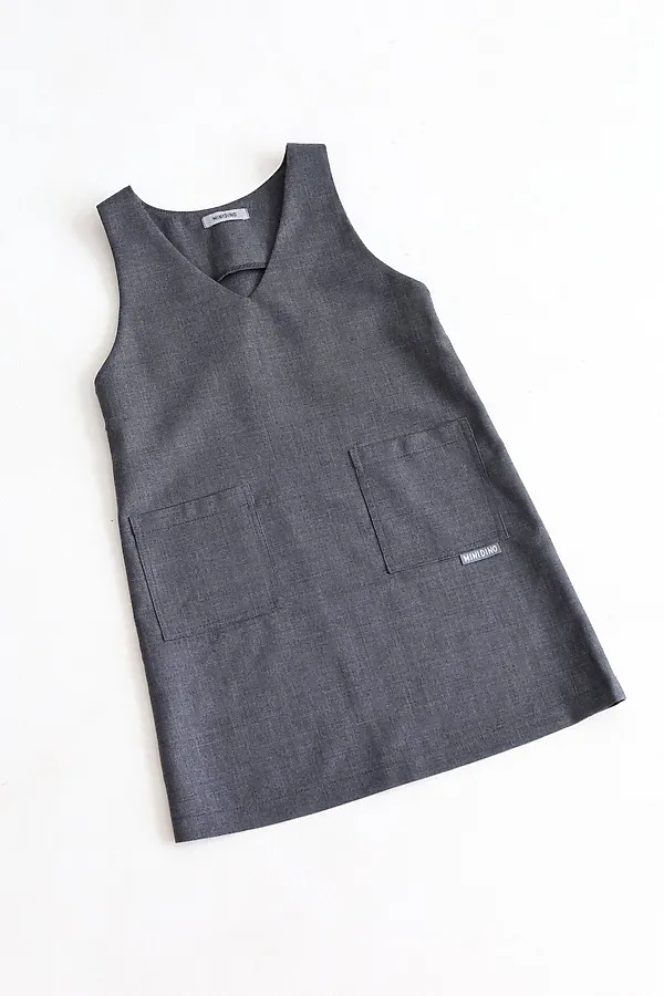 Сарафан Школа серая клетка MINIDINO, серая клетка - фото 2