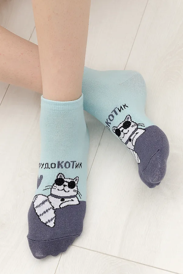Носки стандарт Трудокотик НАТАЛИ, голубой - фото 2