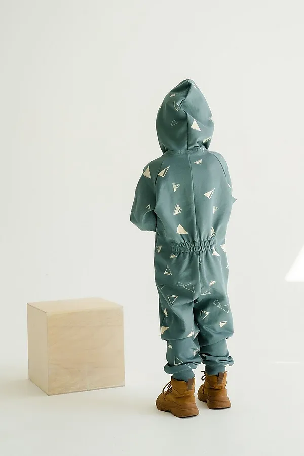 Комбинезон Оптима принт треугольник васаби MINIDINO, принт треугольник васаби - фото 2