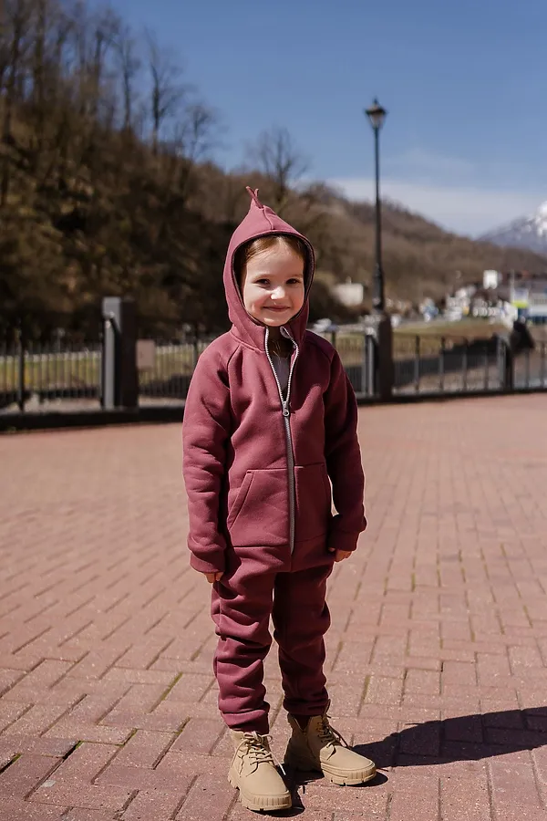 Комбинезон начес Дино 22 марсала MINIDINO, марсала - фото 2