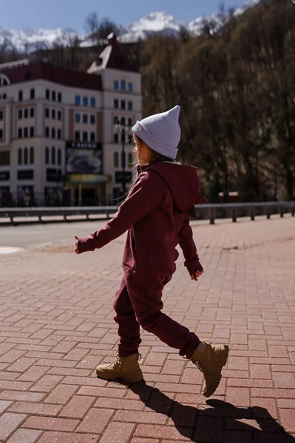 Комбинезон начес Дино 22 марсала MINIDINO, марсала - фото 2