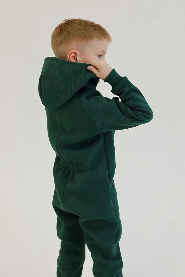Комбинезон Диджитал начес изумруд MINIDINO, изумруд - фото 2