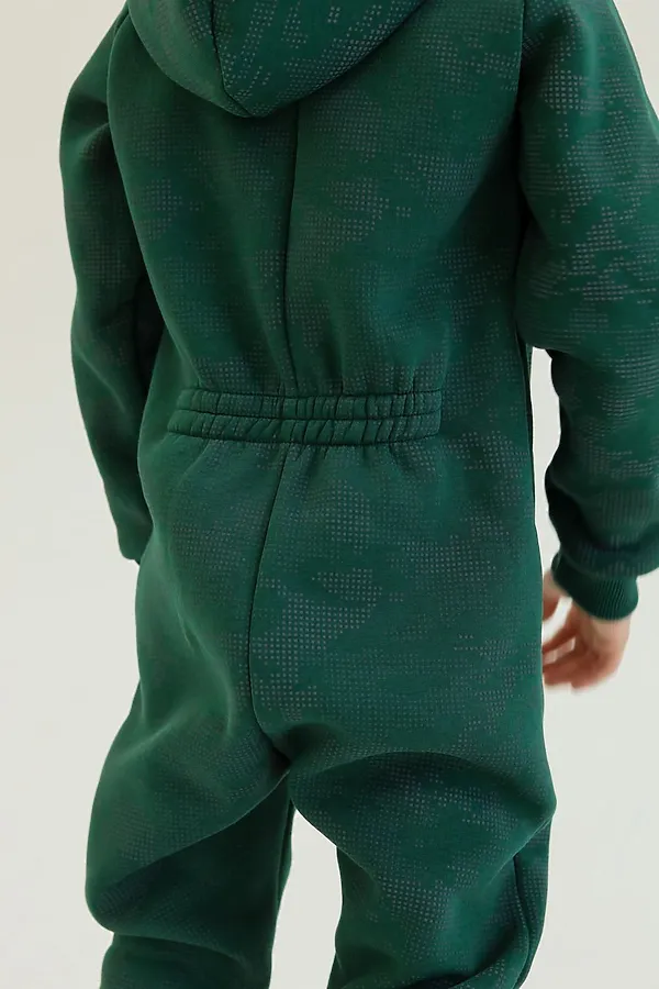 Комбинезон Диджитал начес изумруд MINIDINO, изумруд - фото 2