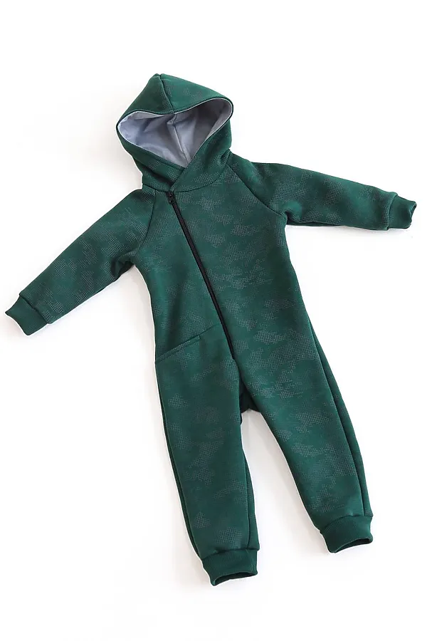 Комбинезон Диджитал начес изумруд MINIDINO, изумруд - фото 2