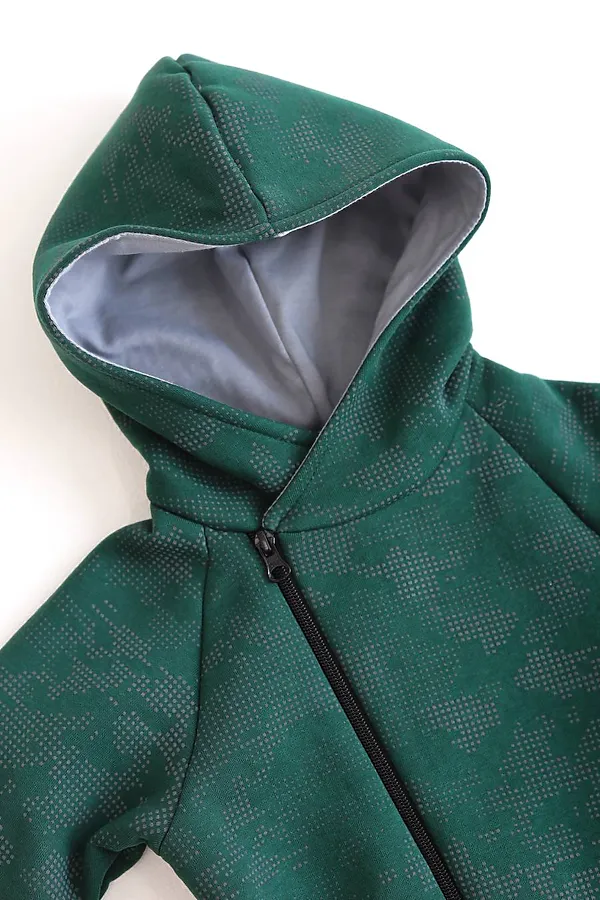 Комбинезон Диджитал начес изумруд MINIDINO, изумруд - фото 2