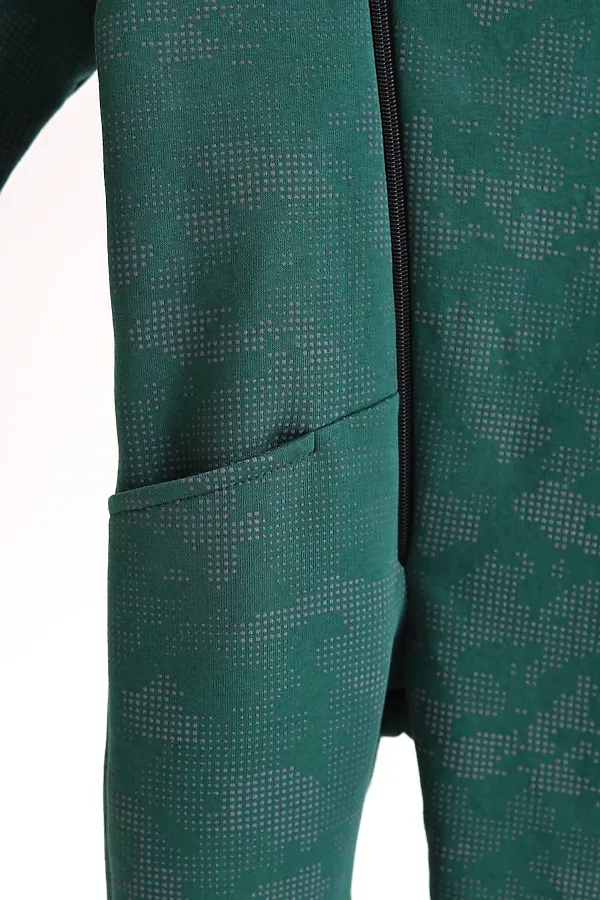 Комбинезон Диджитал начес изумруд MINIDINO, изумруд - фото 2