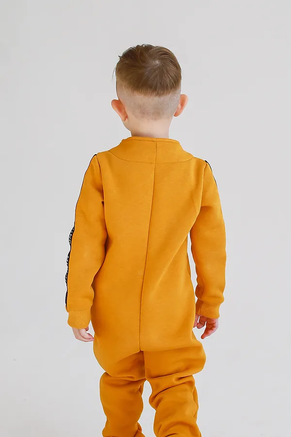 Комбинезон с начесом Лампасы горчица MINIDINO, горчица - фото 2