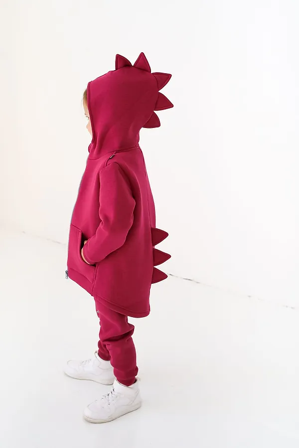 Толстовка начес Дино 22 ягода MINIDINO, ягода - фото 2