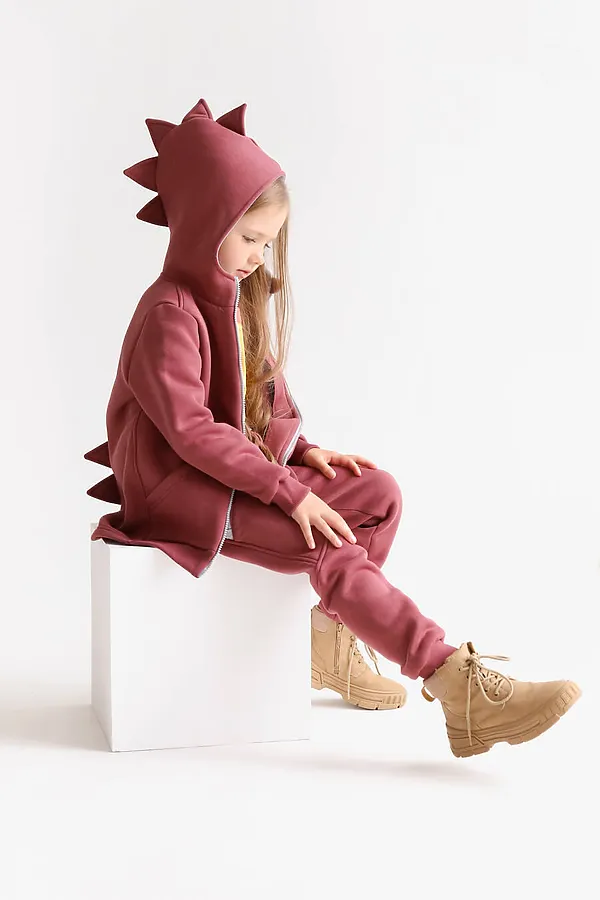 Толстовка начес Дино 22 марсала MINIDINO, марсала - фото 2