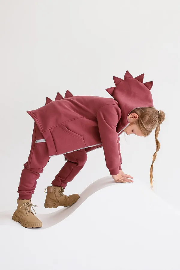 Толстовка начес Дино 22 марсала MINIDINO, марсала - фото 2