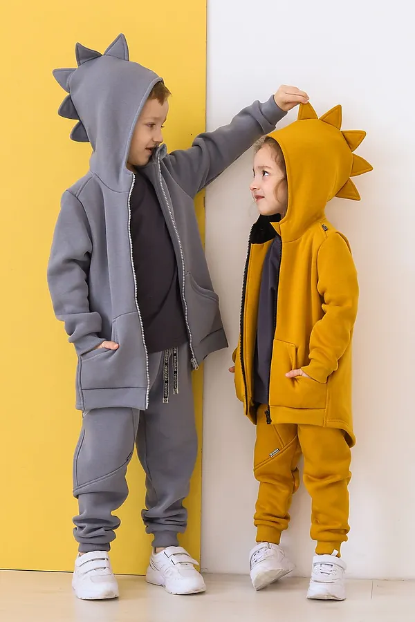 Толстовка начес Дино 22 дымка MINIDINO, дымка - фото 2