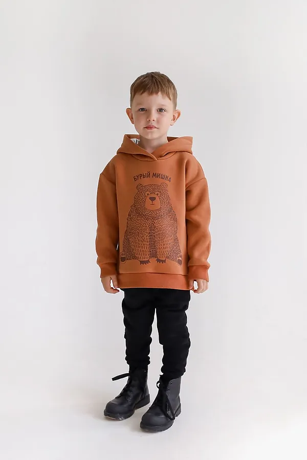 Худи с мишкой пряность MINIDINO, пряность - фото 2