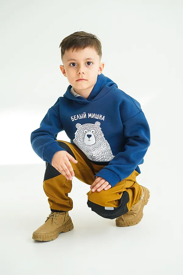 Худи с мишкой нэви MINIDINO, нэви - фото 2