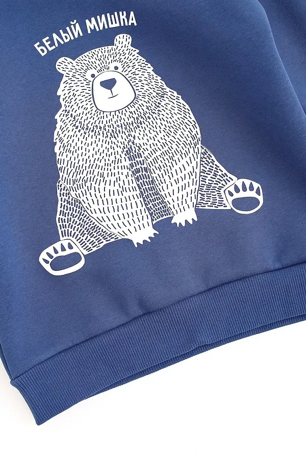 Худи с мишкой нэви MINIDINO, нэви - фото 2
