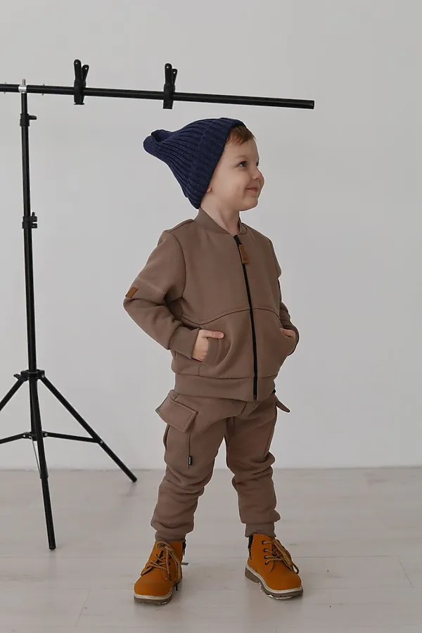 Бомбер Авиатор бежевый MINIDINO, бежевый - фото 2