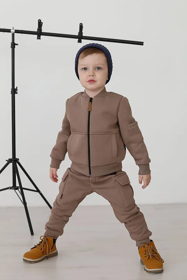Бомбер Авиатор бежевый MINIDINO, бежевый - фото 2
