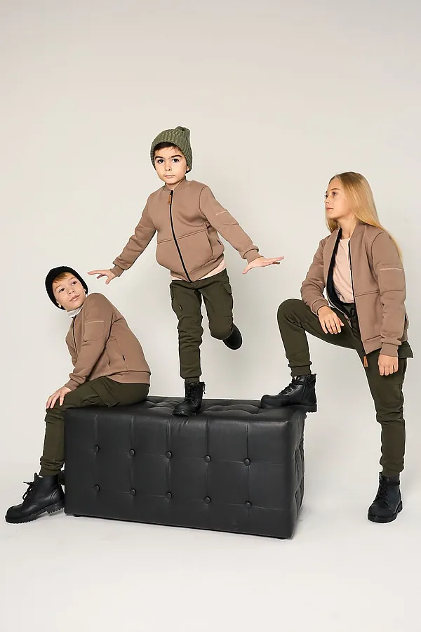Бомбер Авиатор бежевый MINIDINO, бежевый - фото 2