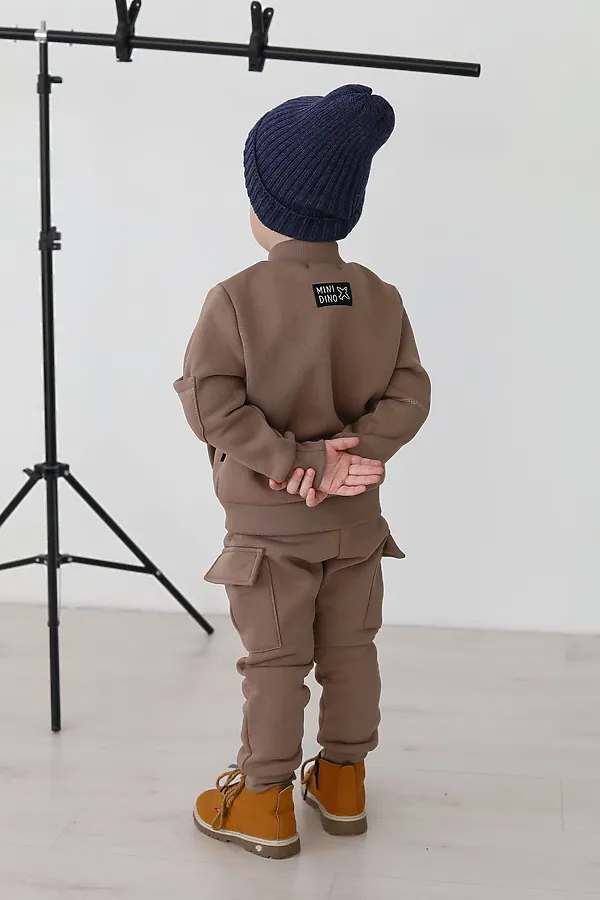 Бомбер Авиатор бежевый MINIDINO, бежевый - фото 2