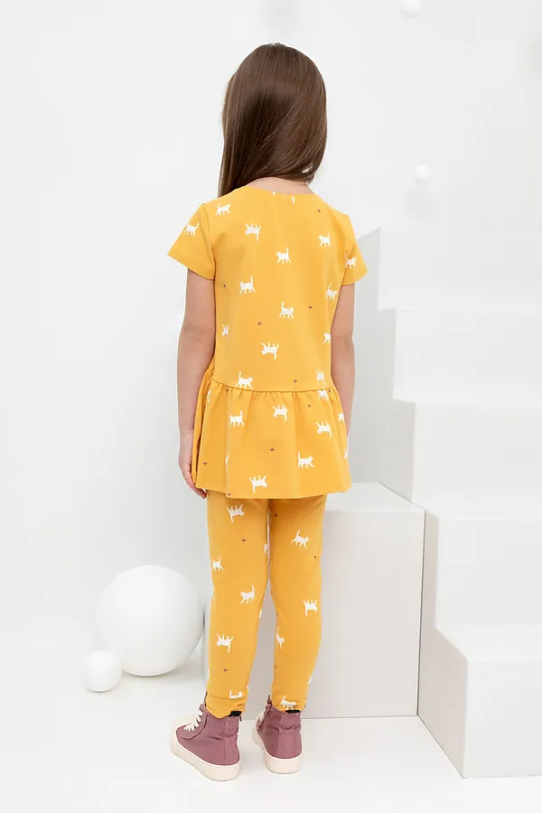 Туника  CROCKID, янтарное золото,кошечки к431 - фото 2