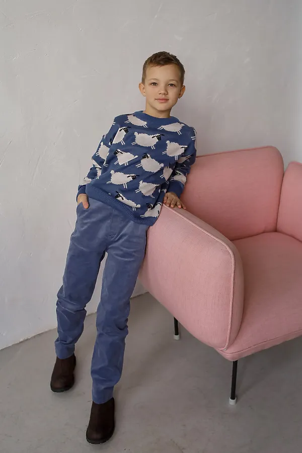 Джемпер Барашек джинс MINIDINO, джинс - фото 2