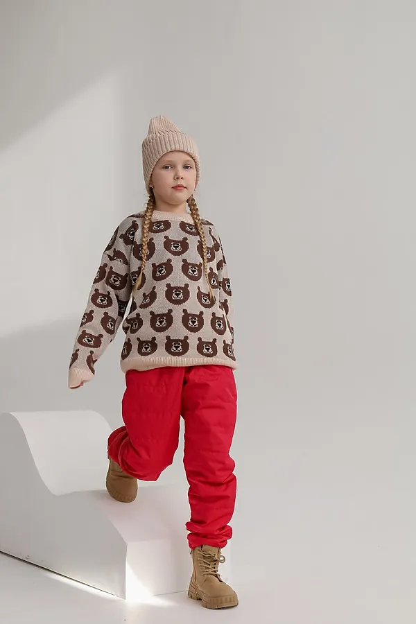 Джемпер Мишка бежевый MINIDINO, бежевый - фото 2