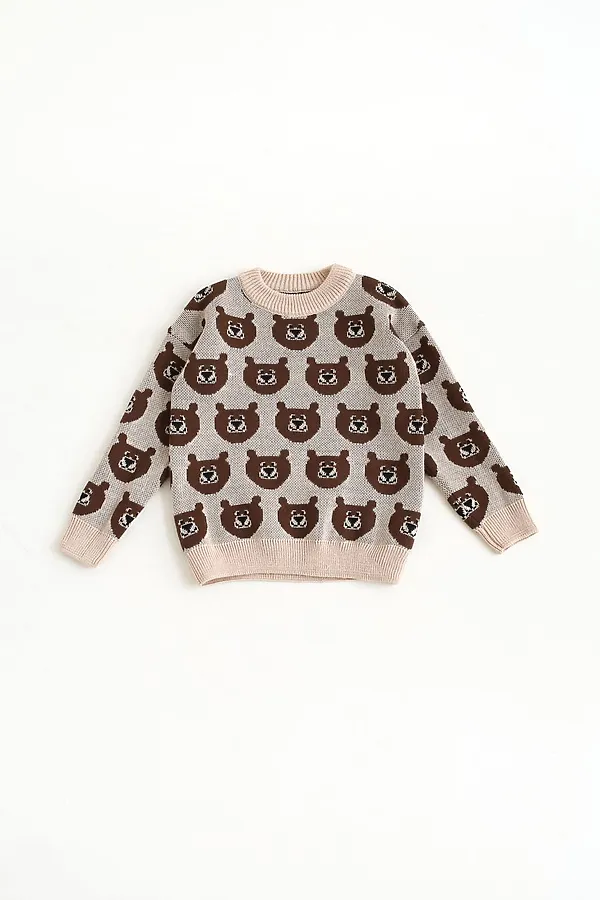 Джемпер Мишка бежевый MINIDINO, бежевый - фото 2
