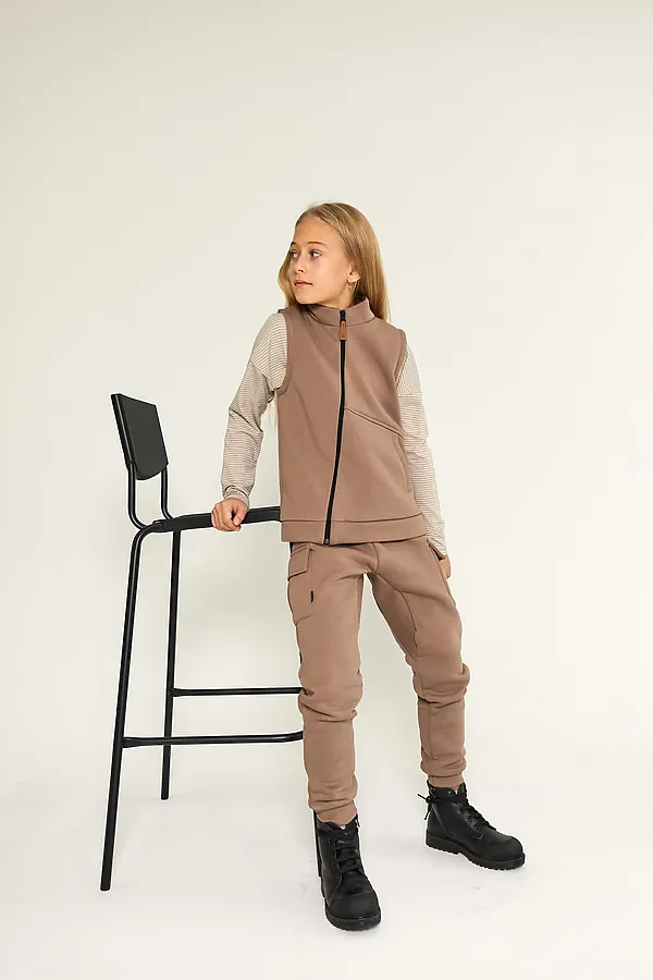 Жилет Авиатор бежевый MINIDINO, бежевый - фото 2